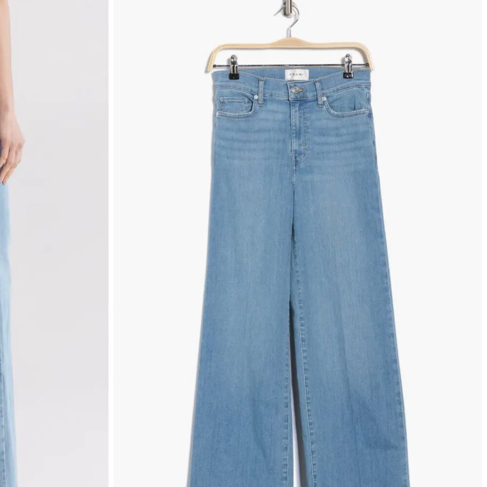 FRAME Le Slim Palazzo High Waist Wide Leg Jeans - Picture 3 of 9